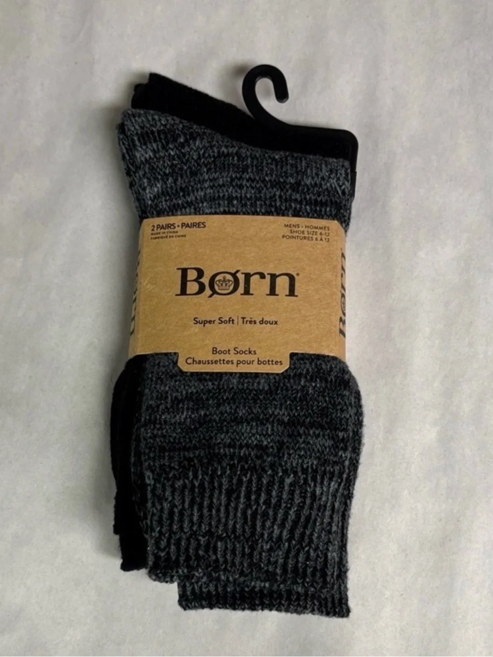 New Born Socks 2 Pair Men’s Black Super Soft Boot Socks Casual Activewear